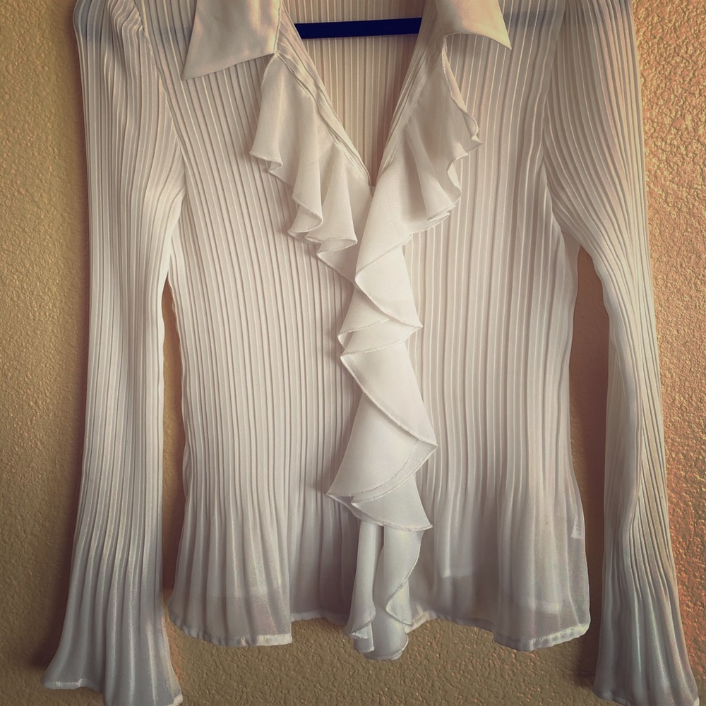Sheer blouse frilly